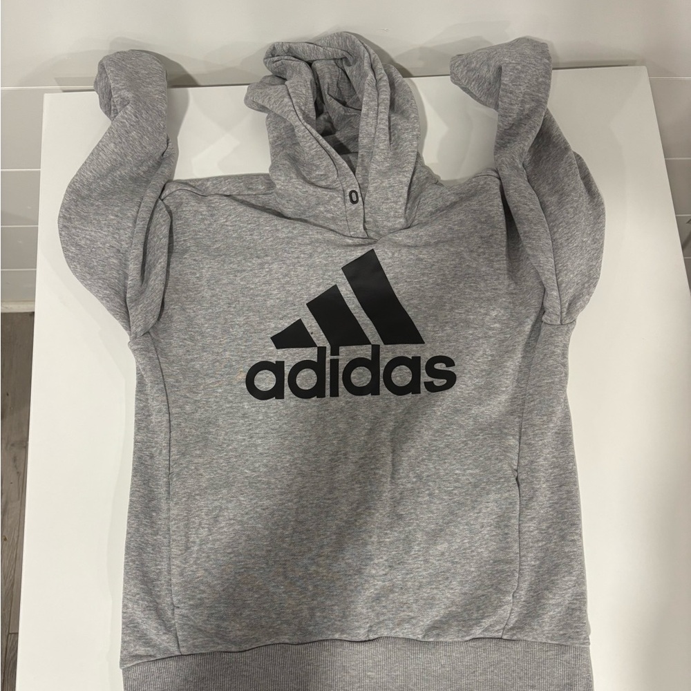 Adidas Heather Gray Pullover Hoodie